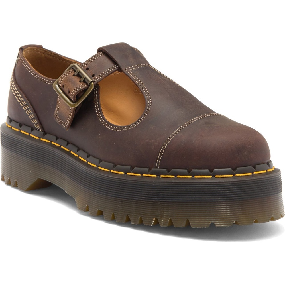 ISO BETHAN ARC CRAZY HORSE LEATHER PLATFORM MARY JANE SHOES